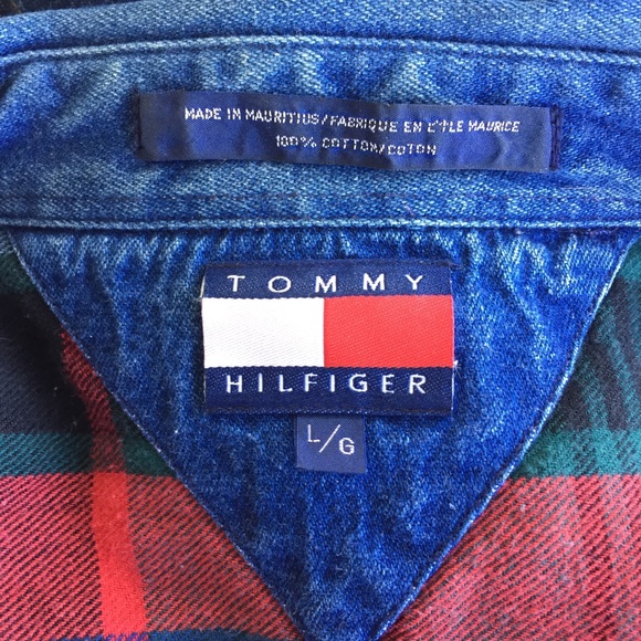 Vintage Tommy Hilfiger Crest Logo  Flannel Shirt L - Picture 5 of 7